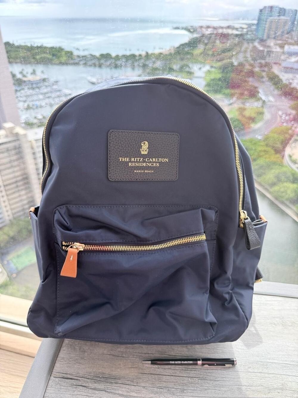 HAWAII Ritz Carlton Backpack BAG Navy Blue Waikiki Lightweight Designer NEW GIFT